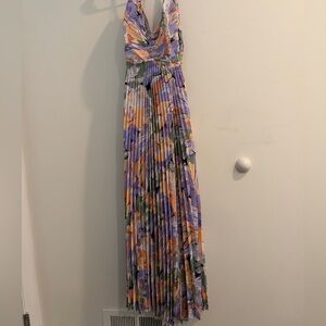 ASTR THE LABEL Blythe Floral Plisse Midi Dress